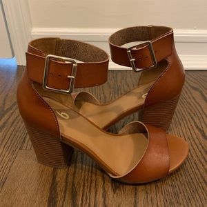 Leather Block Heel Sandals